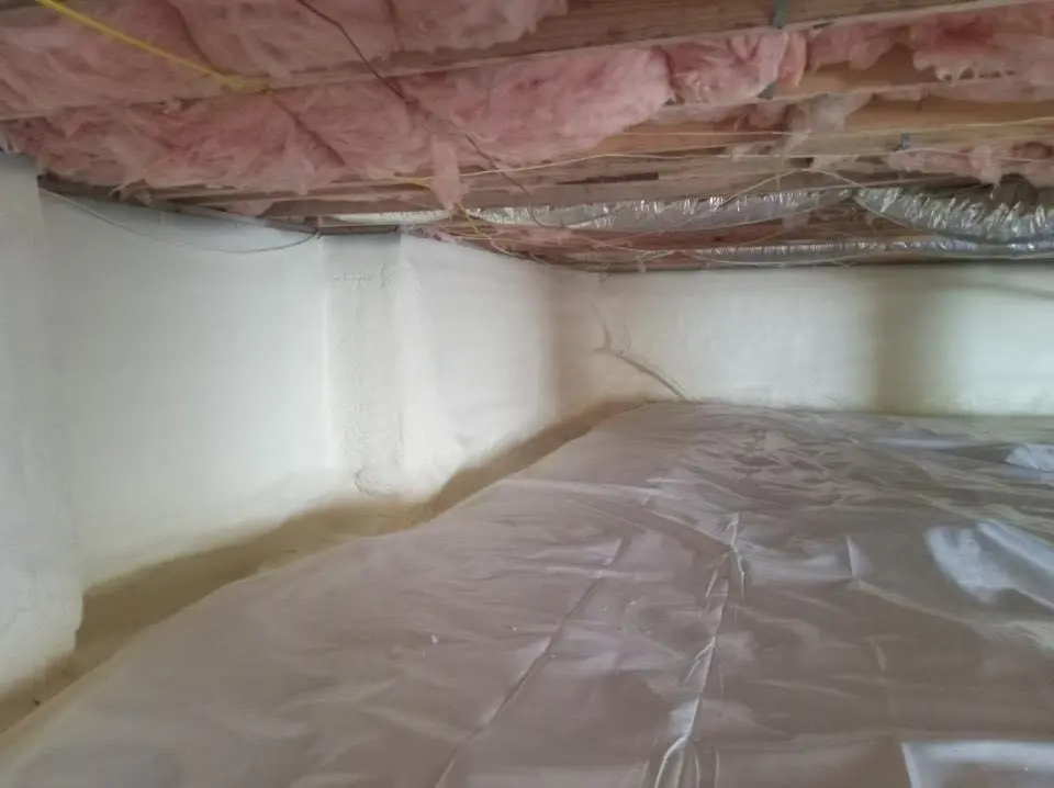 Crawl space encapsulation with closed-cell spray foam for Attic Insulation in Rogersville
